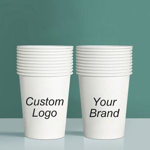 High Quality Food Grade Thick Cups 12 Oz White Hot Single Double Wall <b>Coffee</b> Disposable Paper Cup With Logo <b>Prints</b> - Product Image 1