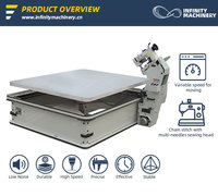 Machine à coudre semi-automatique haute vitesse pour bordure de matelas, tête de point de chaînette Singer 300U, pour la couture des bords de matelas