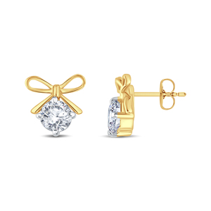 Luxury Brilliant Round Cut Stone <b>Stud</b> <b>Earrings</b> for Women with Yellow Gold Finish Fine Jewelry Fashion Accessories Collection - Product Image 3
