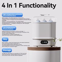 Stérilisateur-sécheur électrique pour biberons de grande capacité, stérilisateur à vapeur pour 6 biberons, tétines et accessoires