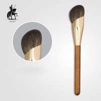 Pinceau de fond de teint en bois de poirier, outils de maquillage, pinceau de contour en poils de chèvre pour le maquillage du visage