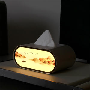 Boîte à mouchoirs carrée moderne et créative avec éclairage LED, température de couleur réglable, cadeau d'anniversaire, petite décoration de chambre, commande tactile - Product Image 3