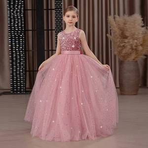 Robe longue de princesse en tulle pour filles, idéale pour mariage, spectacle de piano, scène, fête d'anniversaire ou déguisement - Product Image 3