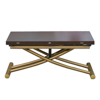 Table basse pliable en or convertible à hauteur réglable pour 8 personnes Table à manger pour petit espace
