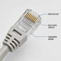 Câble Ethernet RJ45 Cat6 personnalisé avec logo, sans emmêlement, pour routeur, commutateur, ordinateur, PC - Vente en gros