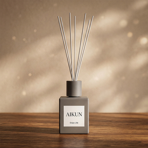 Aikun Desktop Home Fragrance And Custom Logo Packaging Wholesale Gray Minimalist <b>Reed</b> <b>Diffuser</b> Set <b>For</b> Hotel Room Office - Product Image 3