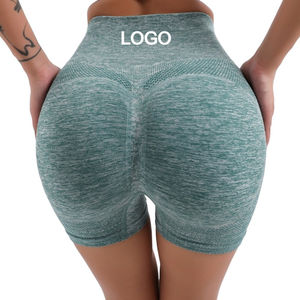 Shorts de <span class=keywords><strong>yoga</strong></span> sans couture pour femme avec logo personnalisé, taille haute, effet push-up fessier, contrôle du ventre, séchage rapide, pour le sport et le fitness - Product Image 1