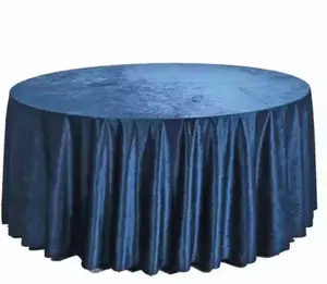 Toalha de mesa redonda de veludo popular mais vendida online para decoração de casamento