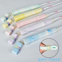 Emballage pour grip de badminton, grip de pickleball imprimé, grip de padel personnalisé, ruban adhésif en PU pour raquette, accessoires de raquette de tennis