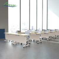 Mobilier scolaire moderne table de formation pliante bureau et chaise avec étagère pour étudiants pour la formation et l'utilisation en classe