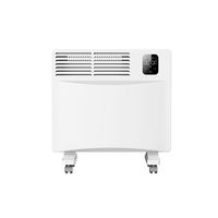 Radiateur électrique à convection naturelle sans ventilateur, avec base à roulettes mobiles et écran tactile LCD, pour chauffage d'intérieur, idéal pour salle de bain et zones sèches