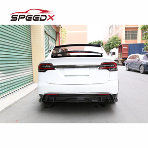 Difusor de Fibra de Carbono Seca para Tesla Model <span class=keywords><strong>X</strong></span>, Kit de Carrocería, Modelo <span class=keywords><strong>X</strong></span> 23-25, Difusor de Parachoques Trasero de Fibra de Carbono Seca - Product Image 2