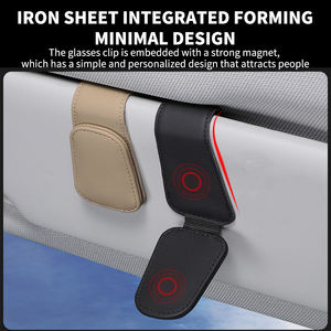 Porte-lunettes de soleil de voiture en cuir polyvalent de haute qualité, nouvelle conception Marcan, 12+ compartiments, logo de couleur personnalisable, portable, Gm - Product Image 2