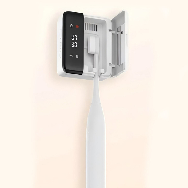 Mini Travel UV Toothbrush Sterilizer with 650mah Portable Hot Drying Wall-mounted Toothbrush Holder