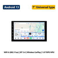 Reproductor de DVD Android 13 de 7 Pulgadas SL13 32GB, Radio Estéreo Android con Pantalla Táctil, Navegación para Auto, Multimedia, Carplay