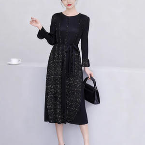 Nuevo <span class=keywords><strong>Vestido</strong></span> Midi Casual de Primavera para Mujer, Diseño Plisado con Estampado de Lunares, Cintura Ajustada Natural, Estampado Dorado Brillante, Estilo <span class=keywords><strong>Issey</strong></span> <span class=keywords><strong>Miyake</strong></span> - Product Image 2