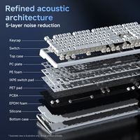 AJAZZ AK108 Tri-Mode 108 Keys Full Size Mechanical Keyboard Gasket Mount 5-Layer Sound Absorb Full Hot Swap 4600mAh PBT RGB