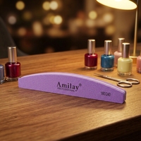 Lime à ongles professionnelle en éponge violette, grain 180/240, outil de salon, personnalisable avec logo OEM – Meilleure vente