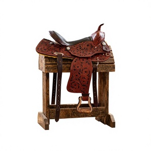 Selle de course anglaise en cuir véritable 100% sur mesure, avec bride et arceau en bois, design durable, emballage inclus, boîte à selle pour cheval BS - Product Image 1