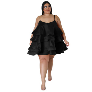 N7808 Nuovo Abito da <span class=keywords><strong>Donna</strong></span> Sexy Senza Maniche con Spalline Regolabili e Volant - Product Image 3