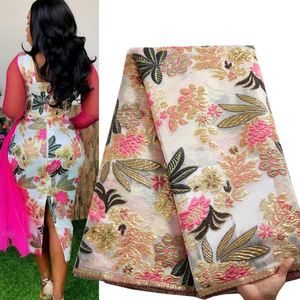 Tessuto di pizzo africano di alta qualità Online broccato Jacquard e tessuto di pizzo abiti <span class=keywords><strong>donna</strong></span> lusso Tulle francese pizzo nigeriano 2622 - Product Image 1