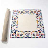 Tapis de Mahjong de Noël - 33 pouces, 2 mm, polyester, caoutchouc naturel, résistant à la chaleur et à l'huile, motif personnalisé, fournisseur en gros