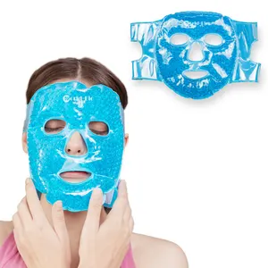 Популярная гелевая маска на все лицо, терапевтическая холодная компрессионная маска для лица, холодные гелевые шарики, маски для лица