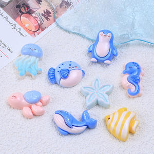 لطيف المحيط سلسلة البطريق البحر الحصان الراتنج كابوشون صالح DIY صنع المجوهرات الملحقات - Product Image 3