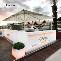 Comptoir de bar portable lumineux personnalisable pour réceptions de mariage, événements, bars à cocktails et bars intérieurs