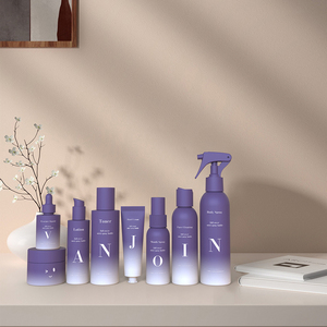 Mat buzlu plastik cilt bakım şişeleri 1 2 4 8 oz PCR PETG plastik toner şişesi degrade renkli serum toner losyonu krem paketi - Product Image 1