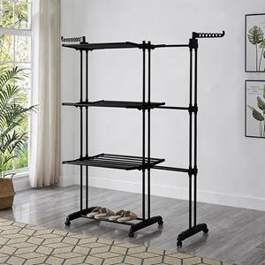 Séchoir à linge pliable et extensible multi-niveaux sur pied, <span class=keywords><strong>tour</strong></span> de séchage amovible pour vêtements - Product Image 1