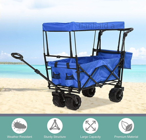 <span class=keywords><strong>Chariot</strong></span> pliant robuste CE haute capacité extra-large avec roues robustes pour jardin, plage et camping en extérieur - Product Image 3