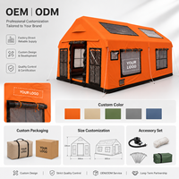 Tente de camping gonflable avec logo personnalisé, 4 à 6 personnes, tissu Oxford 600D, imperméable, 4 saisons, activités de plein air, glamping familial
