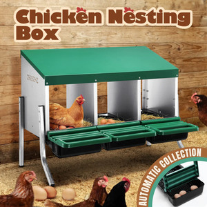 Backyard ไก่ Coop กล่องทํารังราคา 3 ช่องไก่ไข่กล่องรังพร้อมขา - Product Image 3