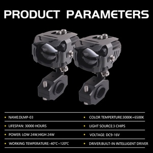 SANVI FF Motorcycle <b>Spotlight</b> LED Light Yellow+White Dual Colors 24-28W 30000 Hours Lifespan - Product Image 6