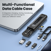 Toocki, nuevo adaptador USB, caja de almacenamiento de conversión, carga inalámbrica, juego de cables de datos multifuncionales, funda para teléfono móvil