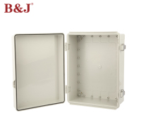 B & J Abs électronique 400x300x180mm boîtier en plastique IP68 boîte de jonction étanche boîte électrique avec charnière en acier inoxydable