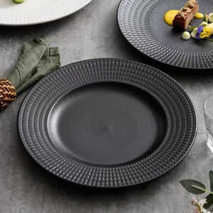Assiettes et plats de service en céramique blanche mate et noire pour la <span class=keywords><strong>cuisine</strong></span>, les mariages, les restaurants, les dîners, les dîners d'appoint, les hôtels - Product Image 4
