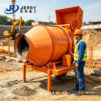 Bétonnière à tambour diesel portable neuve d'usine, machine à mélanger le ciment mobile pour chantier de construction