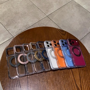 Luxury Magnetic Transparent Phone Case for <b>iPhone</b> 18 17 Pro Max With 360° Metal Ring <b>Stand</b> Wireless Charging Shockproof Cover - Product Image 2
