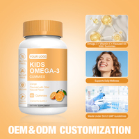 Gummies véganes personnalisées OEM/ODM pour enfants, riches en oméga-3, vitamine C et huile de lin, complément pour le soutien immunitaire