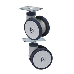 Rodízio Giratório de 4 Polegadas com Núcleo de TPE, Placa Superior Silenciosa, Roda Dupla de Plástico para Cama Hospitalar, Dispositivos Médicos e Cadeira Ergonômica - Product Image 1