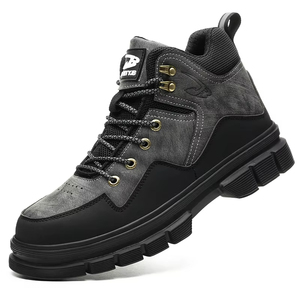Steel Toe <b>Work</b> <b>Boots</b> for <b>Men</b> Puncture Proof Lightweight Waterproof Safety Shoes for <b>Men</b> Leather <b>Work</b> Shoes Protective Footwear - Product Image 1