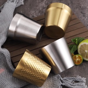 Tasses à bière en acier inoxydable 304 dorées, double paroi, vaisselle résistante au lave-vaisselle pour le camping et la maison – Vente chaude - Product Image 1