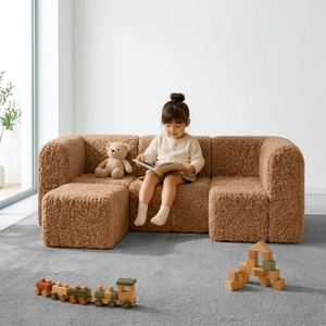 Sofá Modular <span class=keywords><strong>de</strong></span> Espuma Suave Tipo Sherpa, OEM ODM, Desmontable, Sofá Seccional <span class=keywords><strong>de</strong></span> Esponja <span class=keywords><strong>de</strong></span> Alta Densidad para Sala <span class=keywords><strong>de</strong></span> Juegos y Sala <span class=keywords><strong>de</strong></span> Estar - Product Image 1