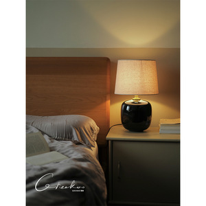 Italian Midnight Black Ceramic Table Lamp E27 LED Switch Control For Living Room Bedroom Bedside Decorative <b>Night</b> <b>Light</b> - Product Image 3
