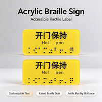 Étiquette Tactile Braille en Acrylique Accessible, Points en Relief, Texte et Symboles Personnalisables, Modèle 011, Taille Personnalisée, pour Espaces Publics
