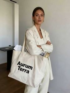 Sac fourre-tout en toile de coton biologique réutilisable avec poche, sacs fourre-tout en toile avec logo imprimé personnalisé pour femmes - Product Image 4