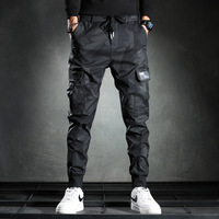 Pantalon cargo camouflage OEM ODM pour homme, coupe ample, streetwear, multi-poches, cordon de serrage, élastique, jogger fuselé, hip-hop, tactique, décontracté