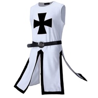 Classique médiéval adulte Halloween Costumes Halloween vêtements chevaliers templiers uniforme croisés Costume
